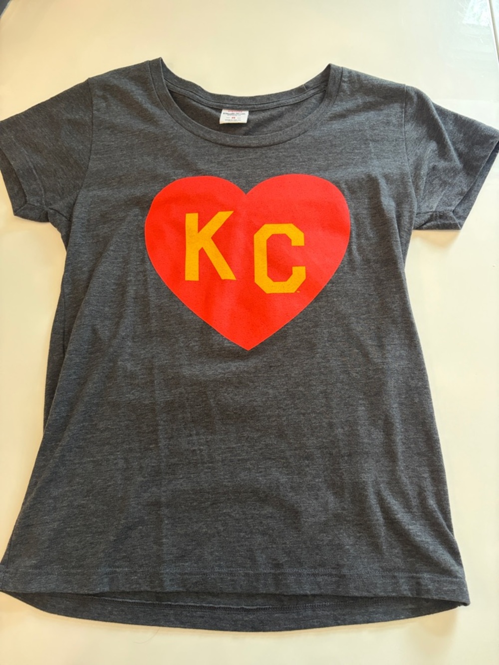 KC Charlie Hustle Graphic Tee - Gray with Red & Yellow
